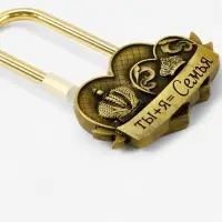 Замок свадебный &laquo;Ты+я=семья&raquo;, 5.2&times;7.6 см