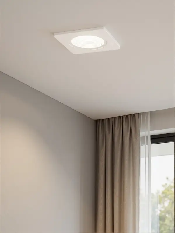 Светильник встраиваемый под лампу MR-16, поворотный, квадратный, металлический, белый