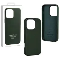Чехол iPh 16 Pro Max Leather Case 100% ORG (MagSafe) c LOGO Green