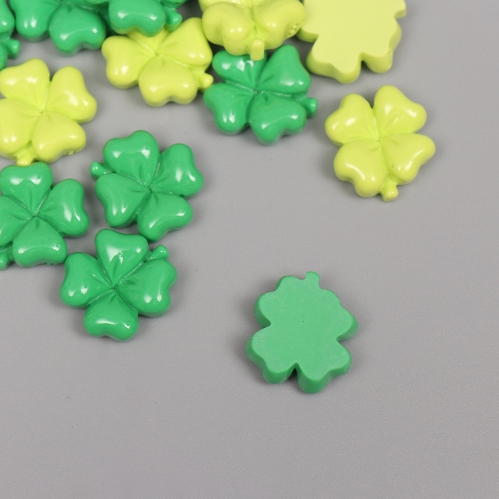 Декор для творчества пластик Декор для творчества пластик "Клевер" набор 20 шт 1,8х1,8х0,6 см