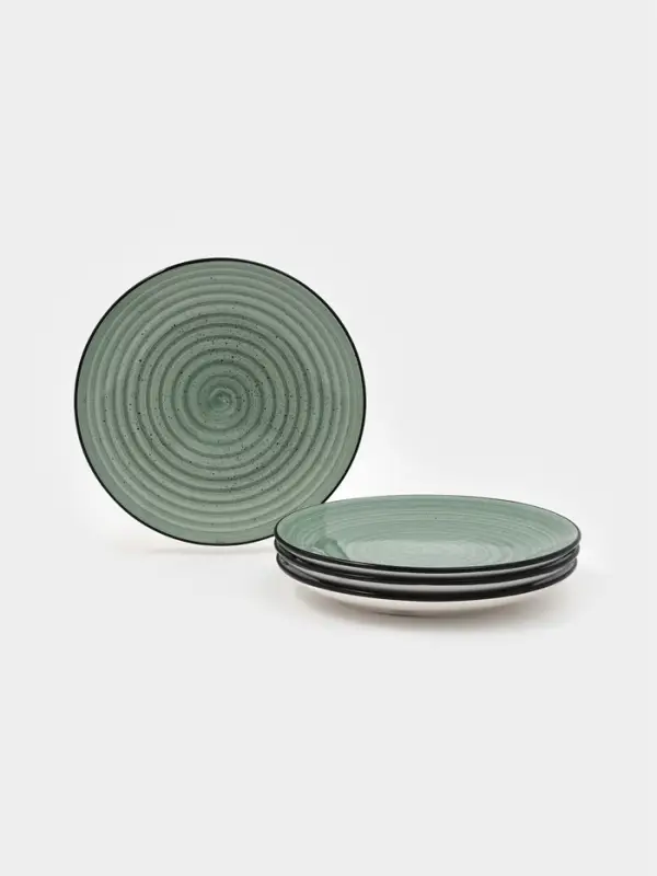 Набор тарелок 4 шт Доляна "Nature"  19 см зеленый в крапинку