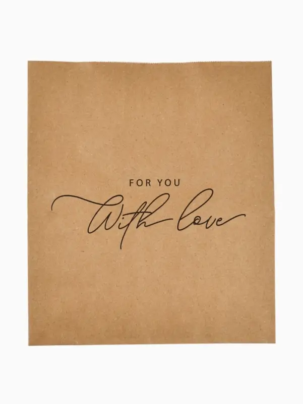 Пакет подарочный крафтовый For you with love, 24 х 28 х 14 см