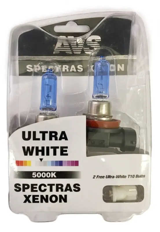 Газонаполненные лампы AVS SPECTRAS Xenon 5000K H11 12V 75W, комплект 2+2 (W5W) шт.