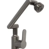 Смеситель для кухни ZEIN Z3706, регулируемый излив высотой 25 см, аэратор 2 режима, графит