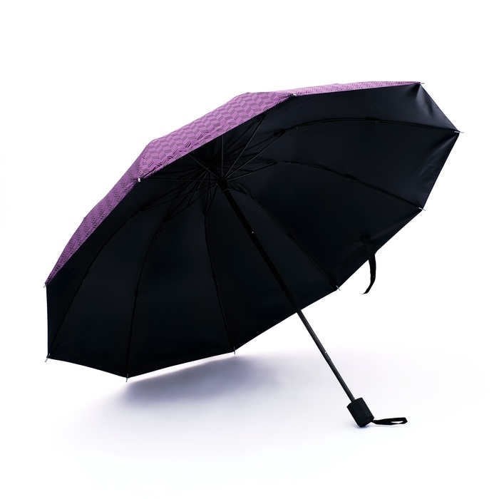 Зонт механический «Ромб», эпонж, 4 сложения,10 спиц, R = 54/60 см, D = 120 см, цвет МИКС Зонт механический «Ромб», эпонж, 4 сложения,10 спиц, R = 54/60 см, D = 120 см, цвет МИКС