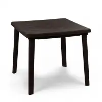 Стол квадратный, 80&times;80&times;74 см, пластиковый, коричневый