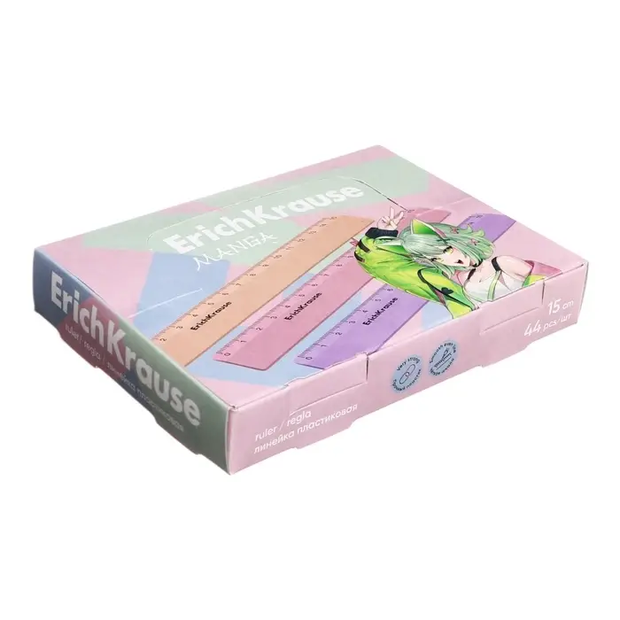 Линейка 15см ErichKrause Manga, в коробке-дисплее, микс Линейка 15см ErichKrause Manga, в коробке-дисплее, микс