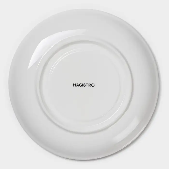 Бульонница фарфоровая Magistro &laquo;Бланш&raquo;, 2 предмета: бульонница 400 мл, блюдце d=18 см, белое