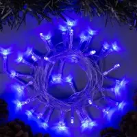 Гирлянда &laquo;Нить&raquo; 4 м, IP20, прозрачная нить, 40 LED, 2 режима, батарейки AAх3 (нет в комплекте), свечение синее