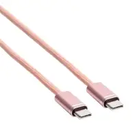 Кабель Type-C-Type-C, 3 А, 1.8 м, TPE, розовый