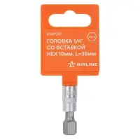 Головка 1/4"DR со вставкой HEX 10мм, L=37мм