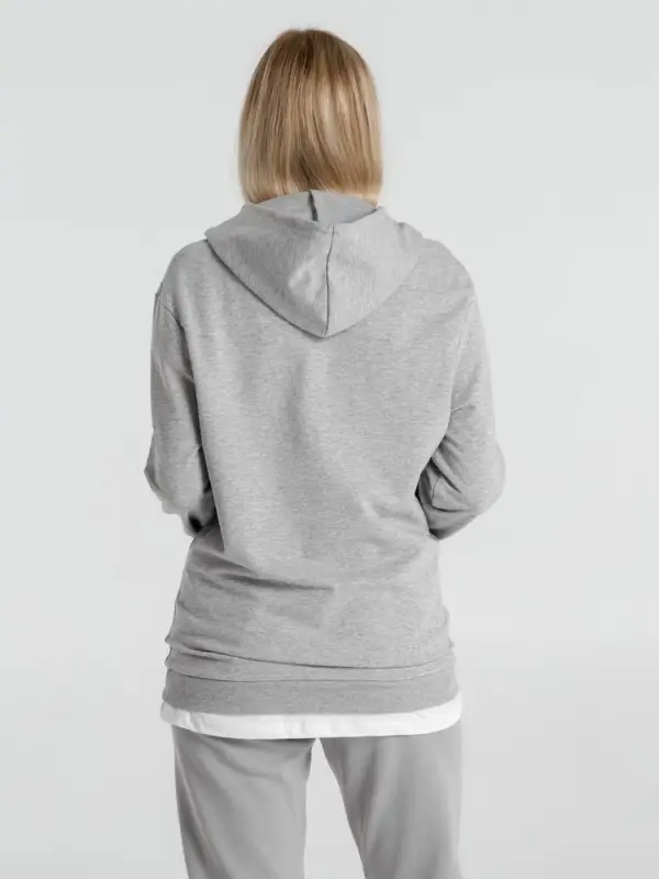 Толстовка с капюшоном унисекс Hoodie, серый меланж, размер XS