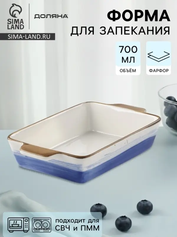 Форма для запекания Доляна &laquo;Космос&raquo;, 700 мл, 23.5&times;13.5&times;4.5 см, прямоугольная, фарфор