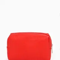 Косметичка ONE COLOR, на молнии, искусственная кожа, красная