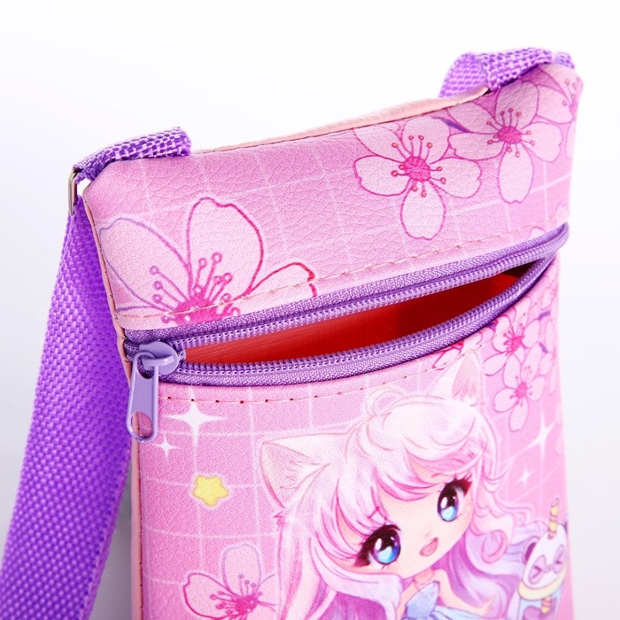 Подарочный набор для девочки Kawaii, сумка, значок, цвет розовый Подарочный набор для девочки Kawaii, сумка, значок, цвет розовый