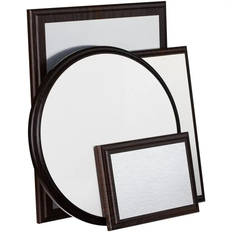 Плакетка Plaque, большая, вишня c серебристой пластиной Плакетка Plaque, большая, вишня c серебристой пластиной