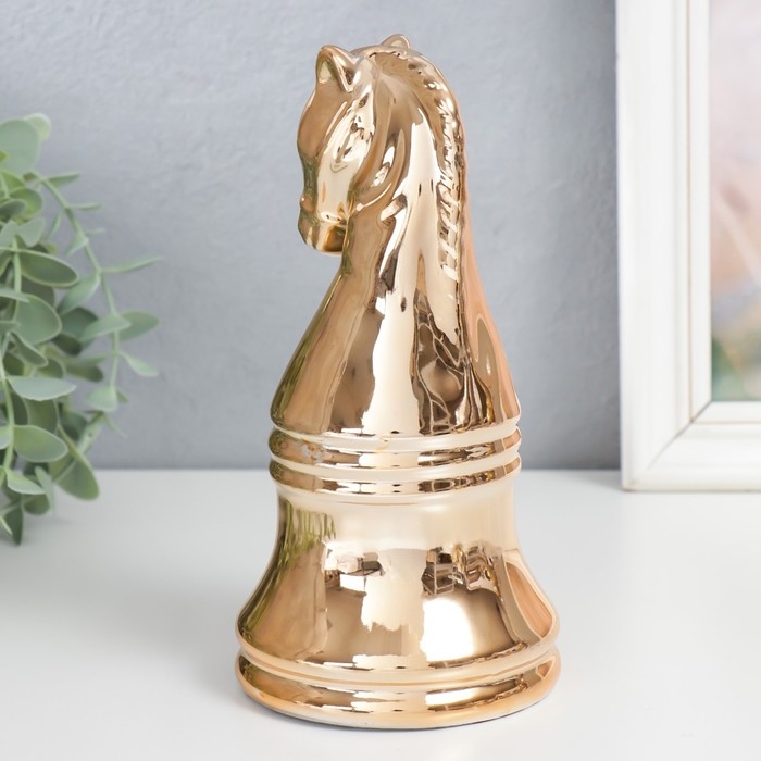 Сувенир керамика  Сувенир керамика "Шахматная фигура. Конь" золото 20,5х10х10 см