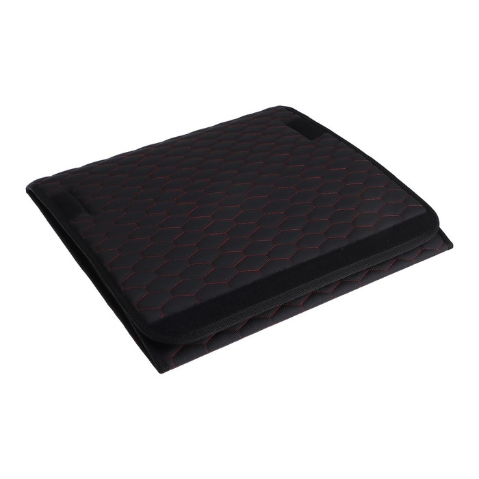 Органайзер кофр в багажник автомобиля LION, экокожа, соты, 50×30×30 см, черно-красный Органайзер кофр в багажник автомобиля LION, экокожа, соты, 50×30×30 см, черно-красный