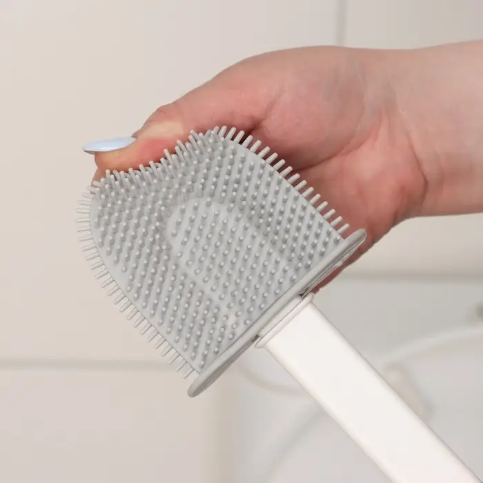 Ёршик для унитаза Доляна &laquo;Лилу&raquo;, настенный, силиконовый, 4.3&times;9.5&times;36 см, белый