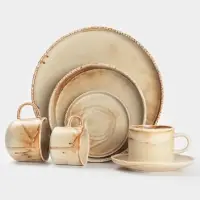 Салатник Magistro Organic brown, 600 мл, d=15.2 см, фарфор, бежевый