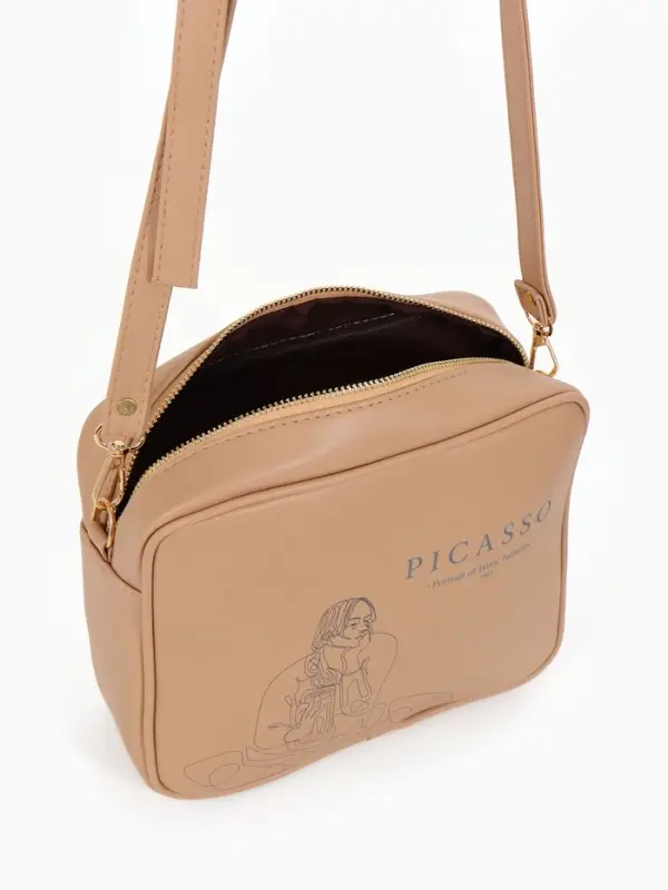 Сумка женская кросс-боди TEXTURA на молнии, 22&times;8&times;17 см, бежевая