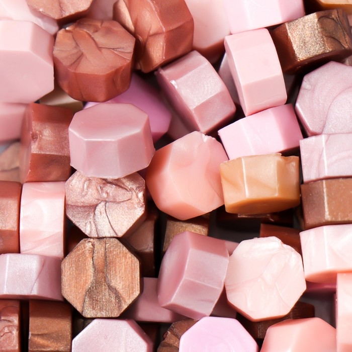 Сургуч в гранулах в коробочке Сургуч в гранулах в коробочке "Восьмигранник" розовый вечер 30 гр 2,4х5,5х7 см