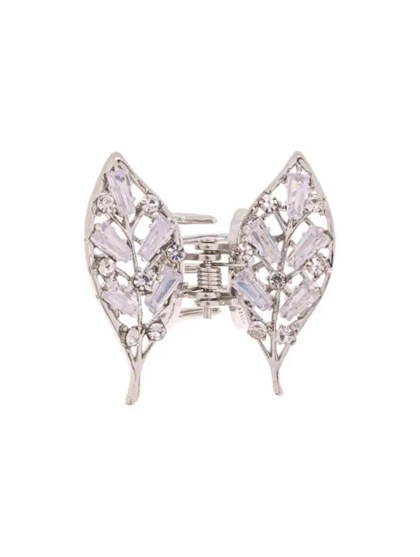 Крабик для волос &laquo;Доротеа&raquo;, лепестки, 3.5 см, серебристый