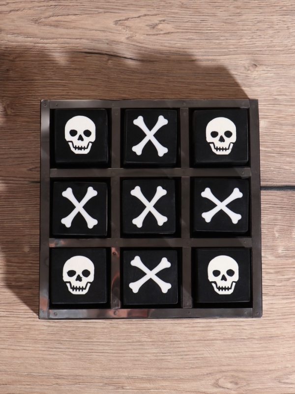 Настольная игра  Настольная игра "Крестики-нолики" 20.5х20.5 см, манговое дерево, сталь, смола