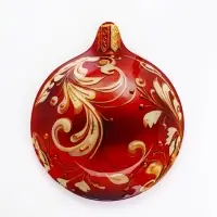 Тарелка в форме ёлочного шара &laquo;Красная&raquo;, 18,6x22,2 см