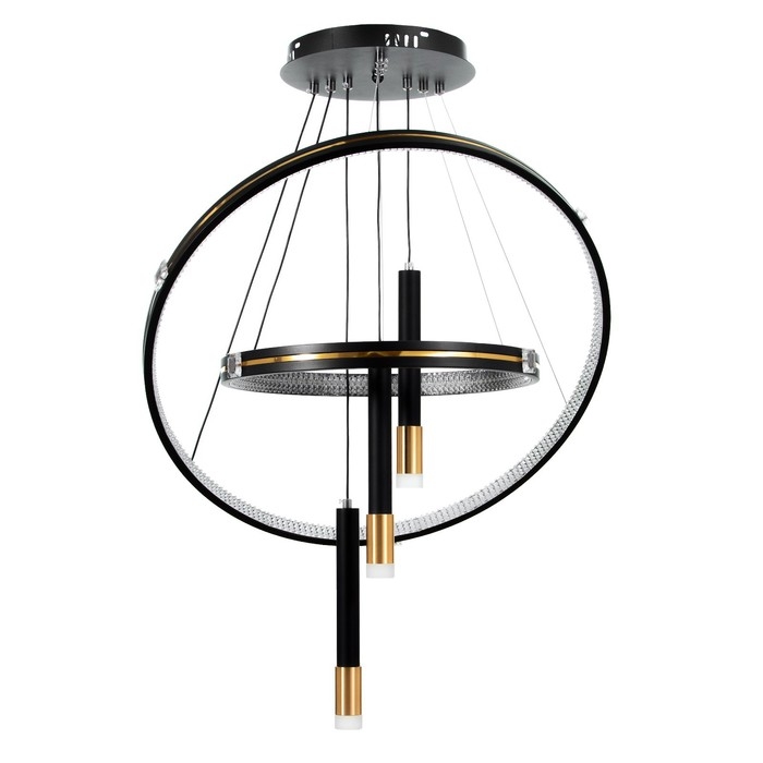 Люстра Люстра "Круги нео" 2+3LED 140Вт 3 режима черный 60х60х4-85 см