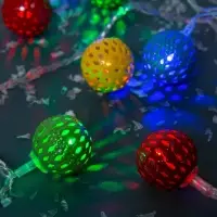 Гирлянда &laquo;Нить&raquo; 4 м с насадками &laquo;Шарик с узором&raquo;, IP20, прозрачная нить, 20 LED, свечение мульти, 8 режимов, 220 В