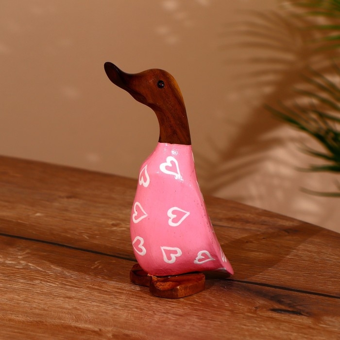 Сувенир Сувенир "Утка в розовом" дерево 20 см