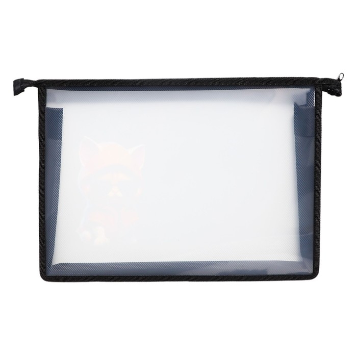 Папка для тетрадей А4, 325 х 230 х 55 мм, молния сверху, пластиковая, ПМ-А4-29 Calligrata  Папка для тетрадей А4, 325 х 230 х 55 мм, молния сверху, пластиковая, ПМ-А4-29 Calligrata "Кот крутой"