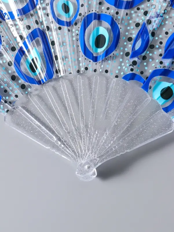 Веер складной пластик &laquo;Глаза от сглаза&raquo;, блеск, 23 см