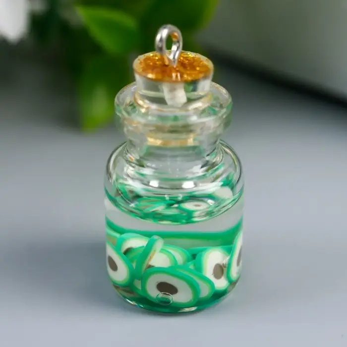 Подвеска для творчества стекло, пластик  Подвеска для творчества стекло, пластик "Фрукты в колбе" МИКС 2,8х1,5 см