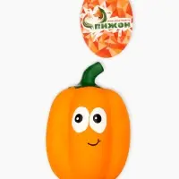 Пищащая игрушка для собак &laquo;Тыква&raquo;, 13 см, латекс, оранжевая