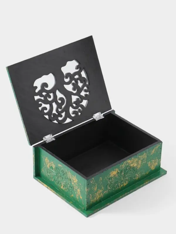 Шкатулка &laquo;Древо&raquo;, 24&times;18&times;9 см, МДФ, зелёная