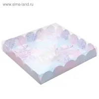 Коробка для печенья, кондитерская упаковка с пластиковой крышкой, «Нежность», 18 х 18 х 3 см