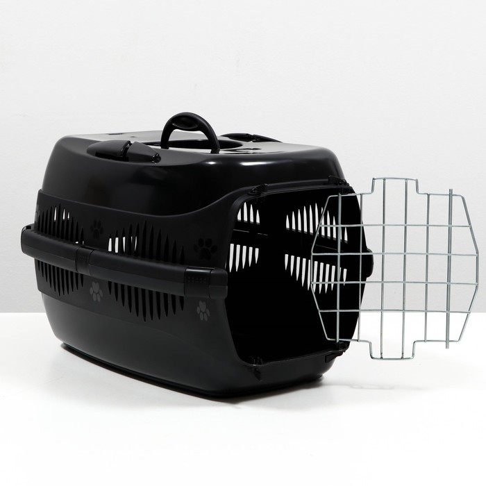 Переноска для животных до 12 кг  Переноска для животных до 12 кг "Пижон" 49х33х32см, металлическая дверь,  черная