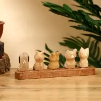 Сувенир «Зверушки на скамейке», 18×6×4.5 см, дерево, коричневый