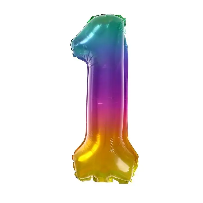 Воздушный шар фольгированный 14" &laquo;Цифра 1&raquo;, градиент