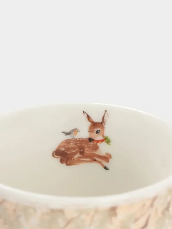 Кружка новогодняя «Лесное чудо», 300 мл, керамика, подарочная упаковка, бежевая