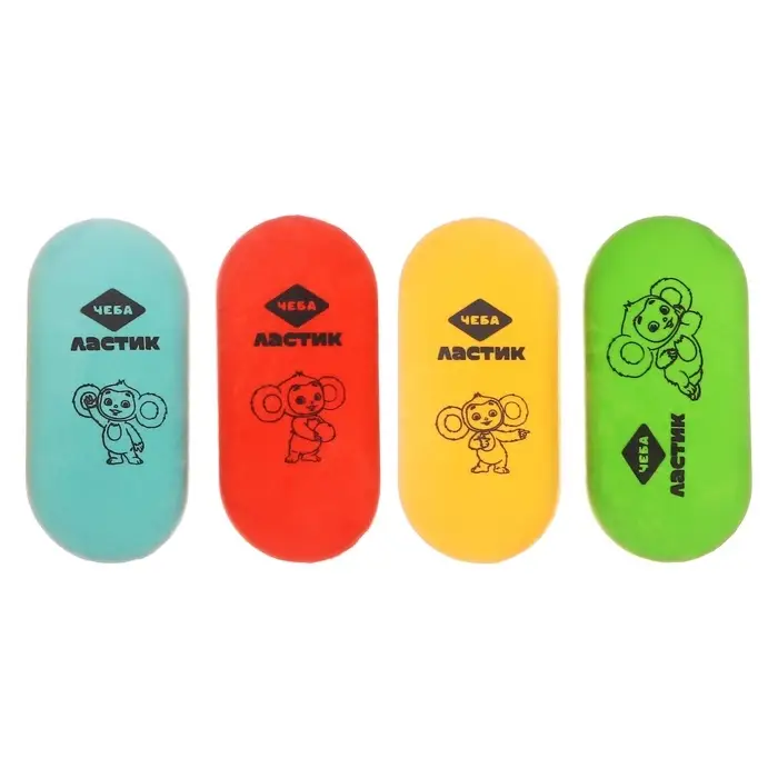 Ластик Мульти-Пульти &laquo;Чебурашка&raquo;, овальный, термопластичная резина, 60&times;28&times;12 мм