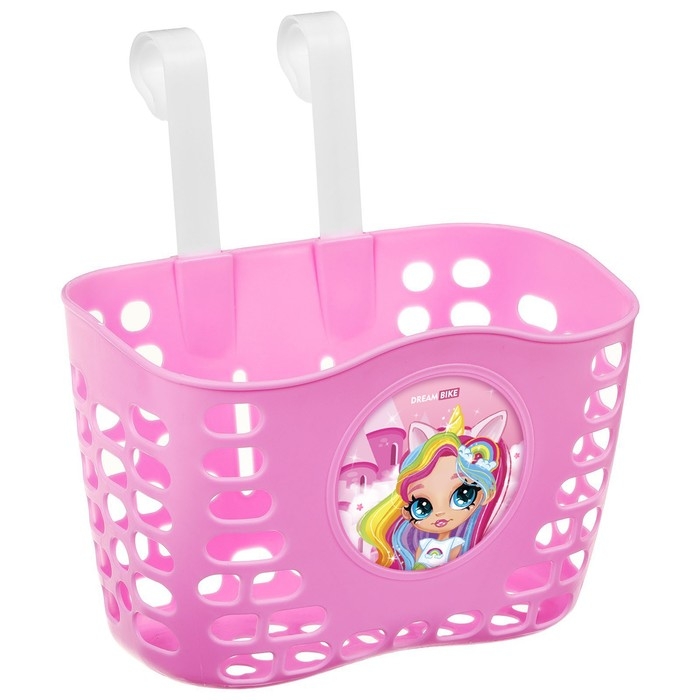 Корзинка детская на велосипед, розовая