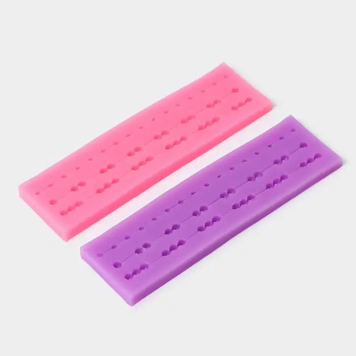 Молд «Бусы», силикон, 15.5×4.5×1.3 см, розовый