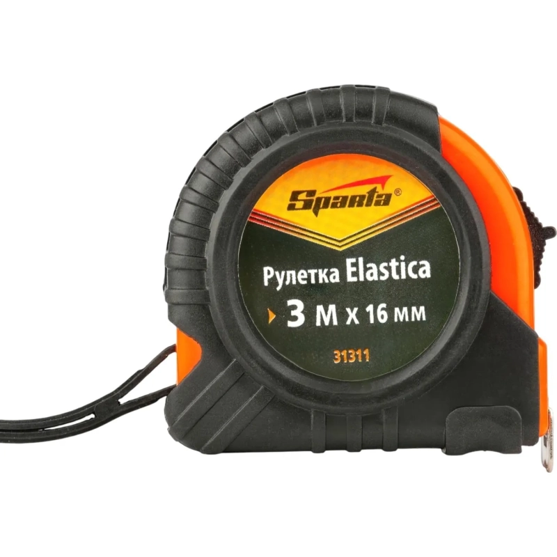 Рулетка SPARTA Elastica 3мх16мм, обрезин.корпус (31311)