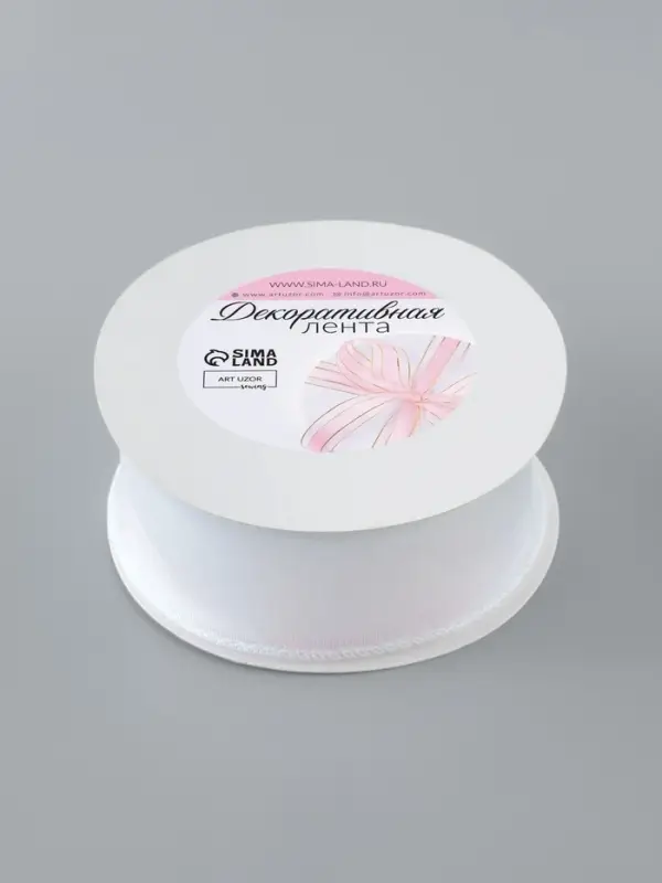 Лента капроновая &laquo;Волна&raquo;, с радужным переливом, 38 мм, 9.1&plusmn;0.5 м, белая