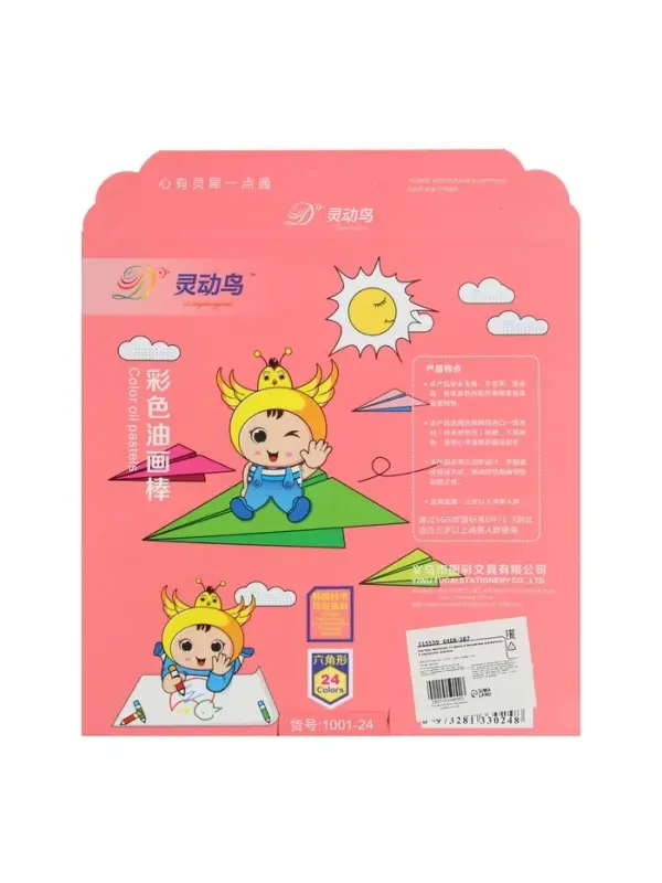 Пастель масляная 24 цвета, в бумажном держателе, в картонной коробке