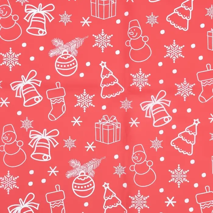 Бумага упаковочная тишью, новогодняя упаковка «Новогодний праздник»,50×66 см