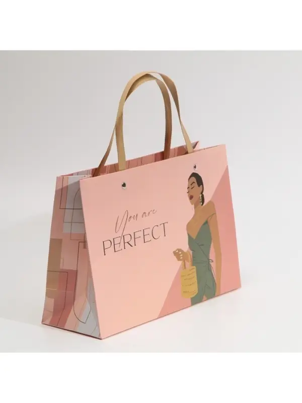 Пакет подарочный, упаковка, &laquo;Ты идеальна&raquo;, 30&times;20&times;10 см